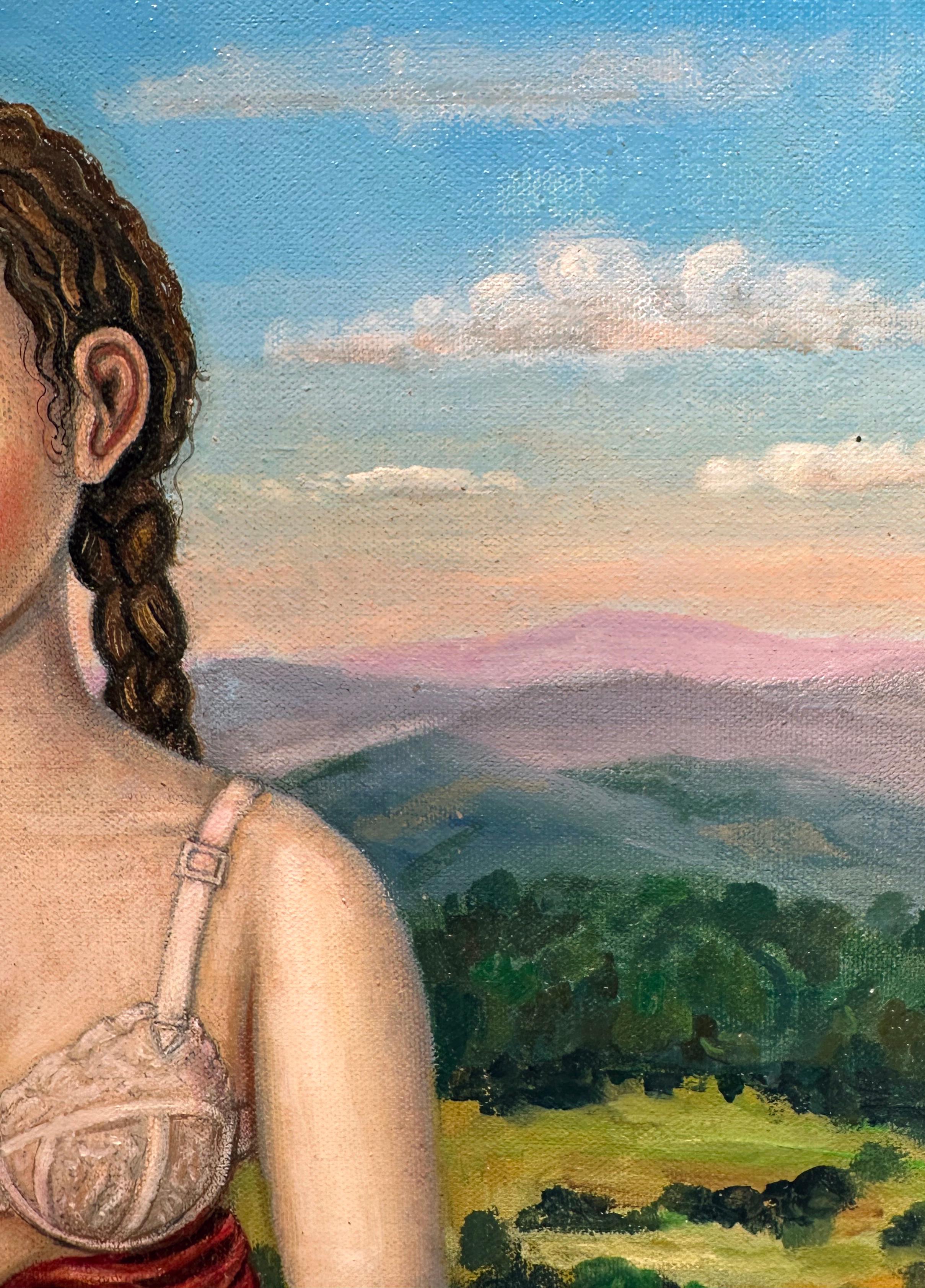 Il corvo è spesso considerato un collegamento tra il mondo spirituale e quello fisico.  In questo dipinto, una giovane ragazza saggia tiene un corvo tra le mani e lo guarda come se fosse alla ricerca di un grande significato. Un orologio e una
