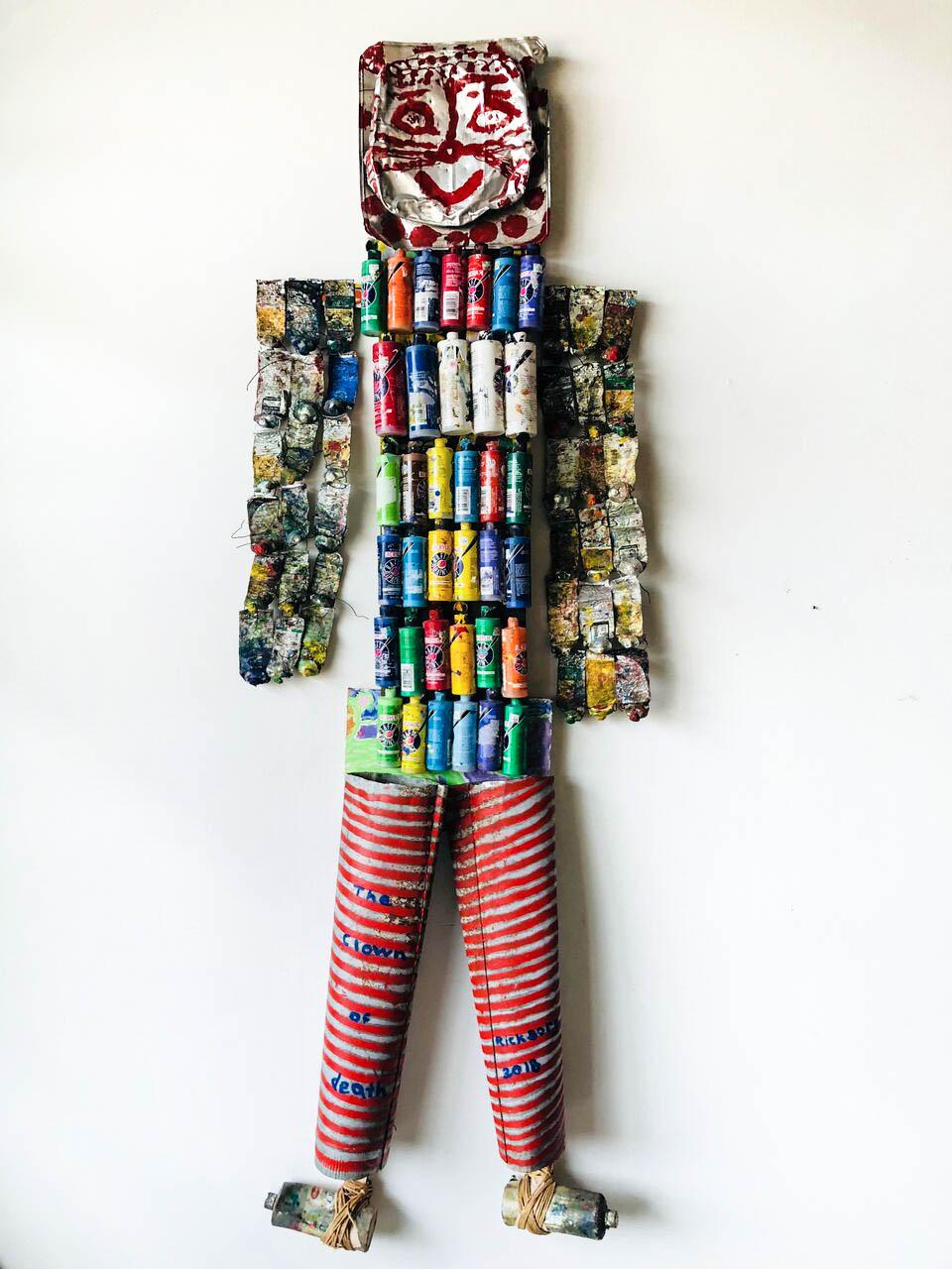 The Clown of Death with Found Objects//Folk Art - Mixed Media Art by Rick Borg