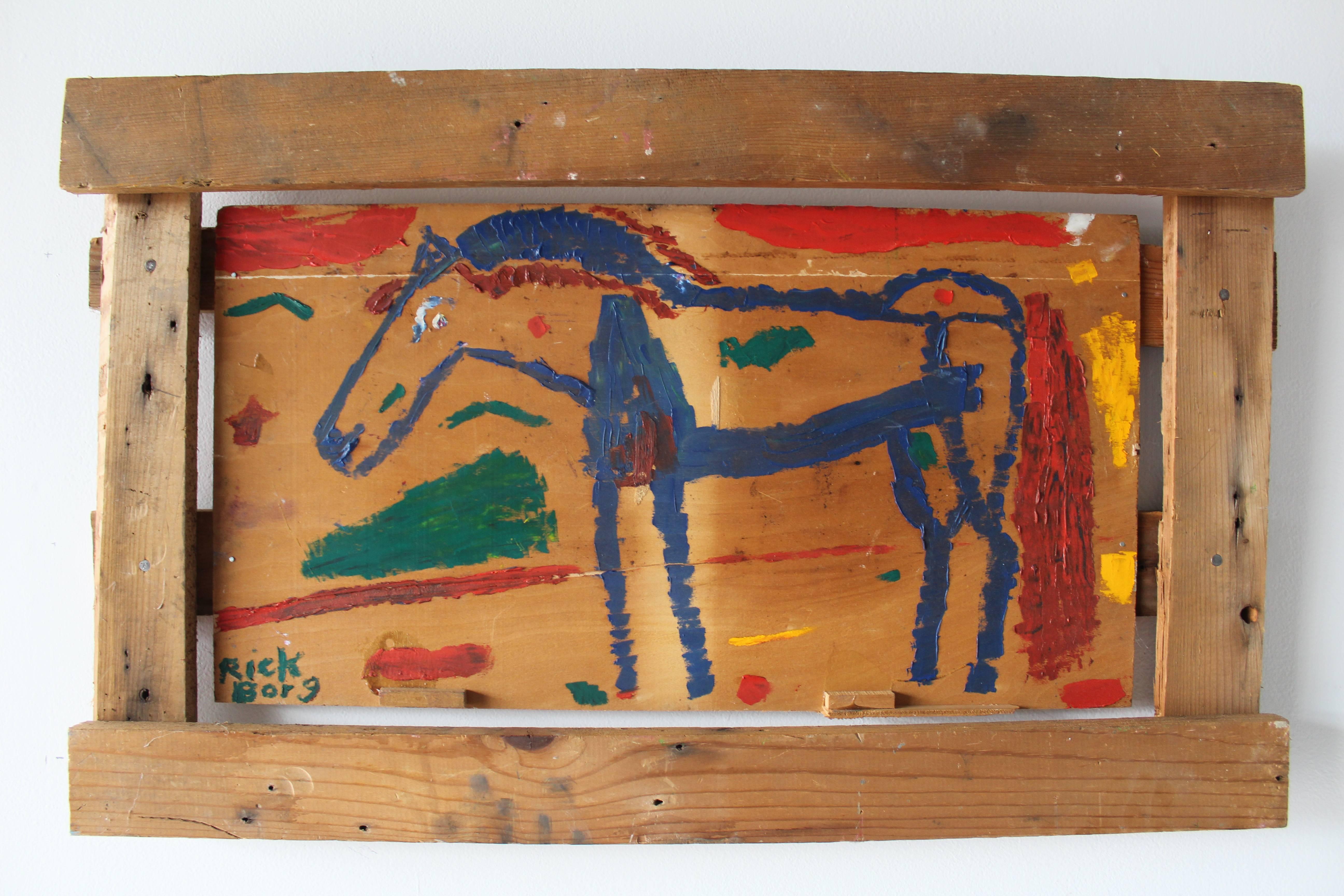 Rick Borg Horse Painted At Big Walnut Creek In The Snow For Sale