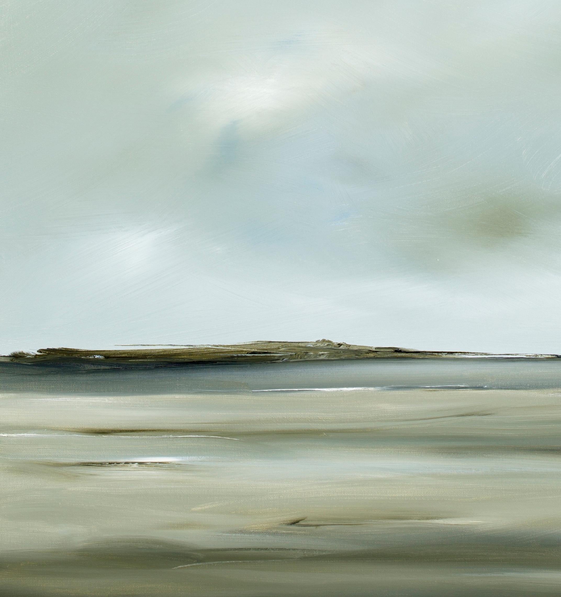 Dialogue XXIV - Gray Landscape Painting by Rick Fleury