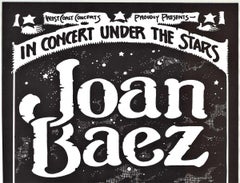 Poster d'epoca di Joan Baez in concerto sotto le stelle originale del 1975