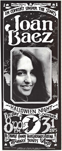 Joan Baez au concert Under the Stars - Affiche vintage d'origine du concert, 1975