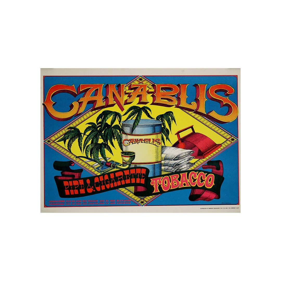 Original 1967 poster by Rick Griffin for Can-A-Blis Pipe & Cigarette tobacco For Sale 3