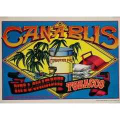 Original 1967 poster by Rick Griffin for Can-A-Blis Pipe & Cigarette tobacco