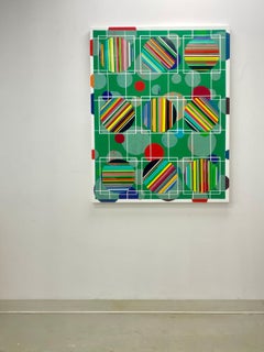 Contemporary Abstract Geometric Acrylic Painting, 49.75 x 39.25 in, Rick Griggs