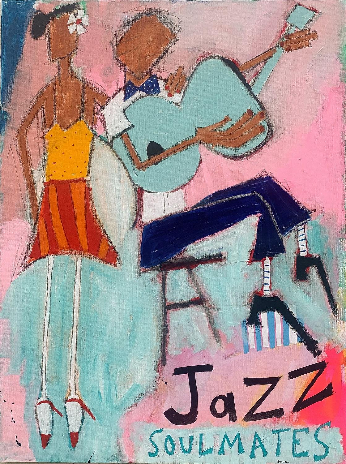 Rick Hamilton Figurative Painting - Jazz Soulmates, Original Painting