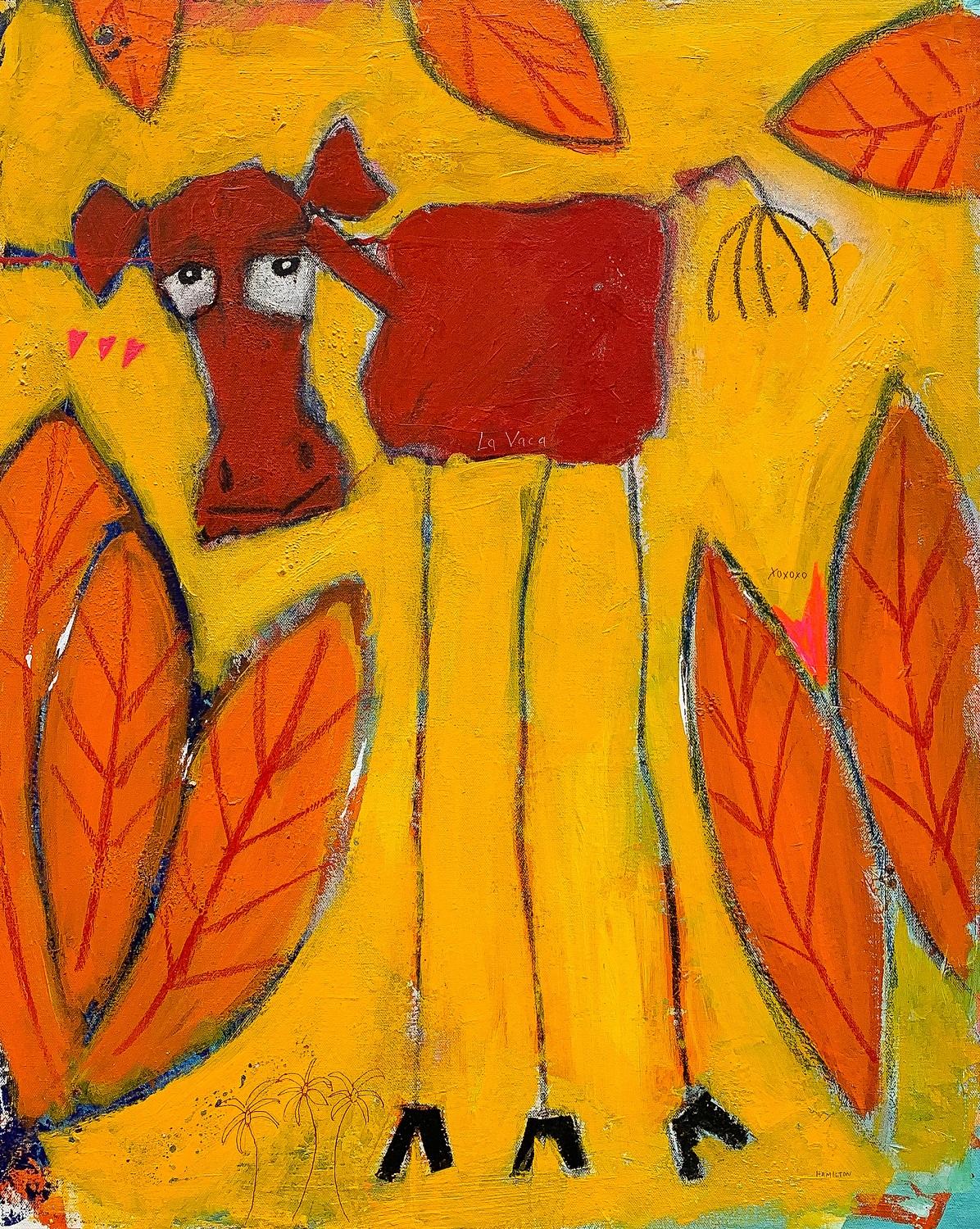 La Vaca in the Jungle, Original Painting - Art by Rick Hamilton
