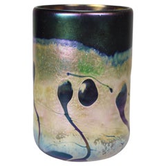 Rick Hunter Art Deco Green Bud Vase, American Studio Art Glass