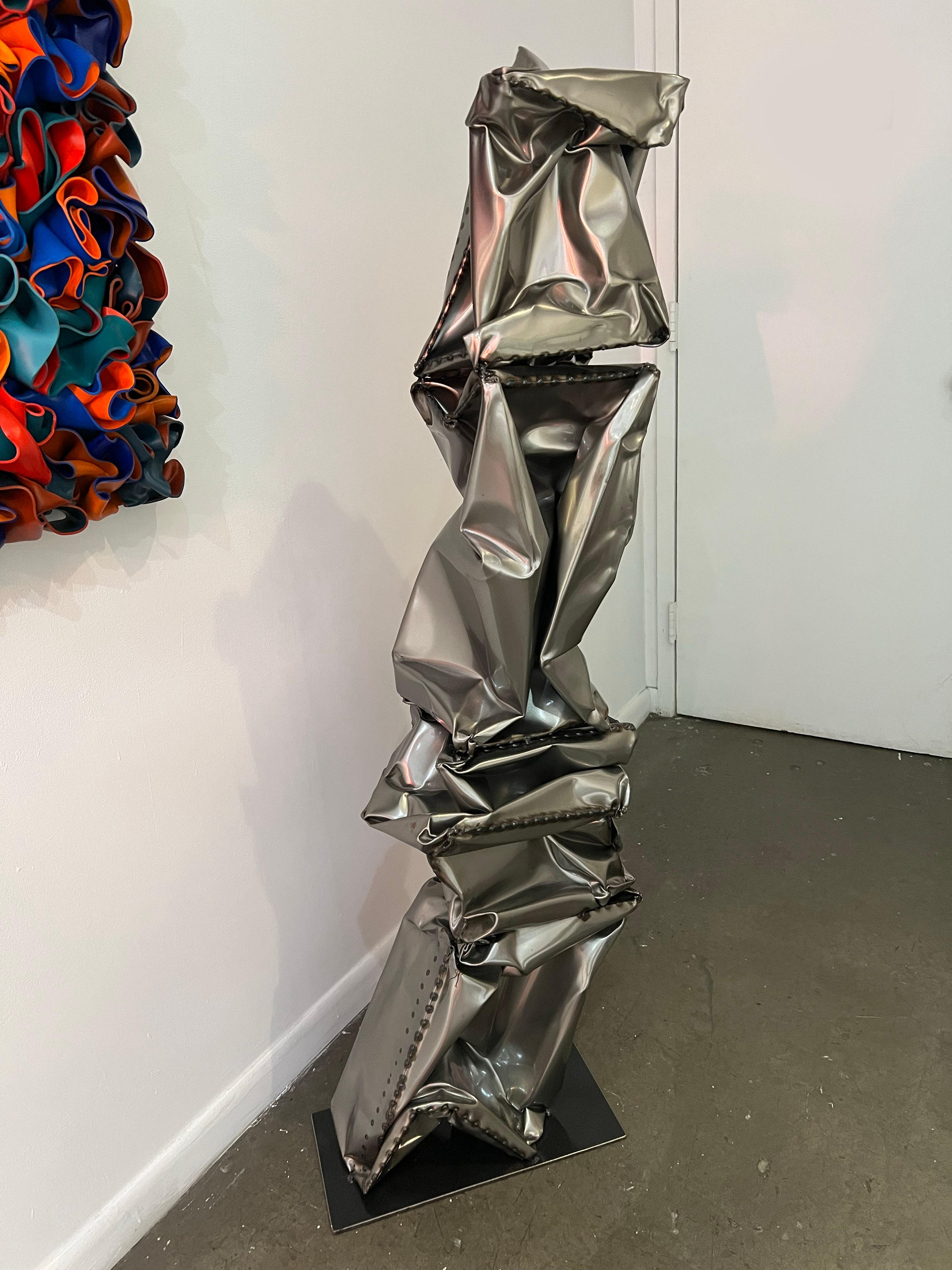 Gemmy - Gray Abstract Sculpture by Rick Lazes