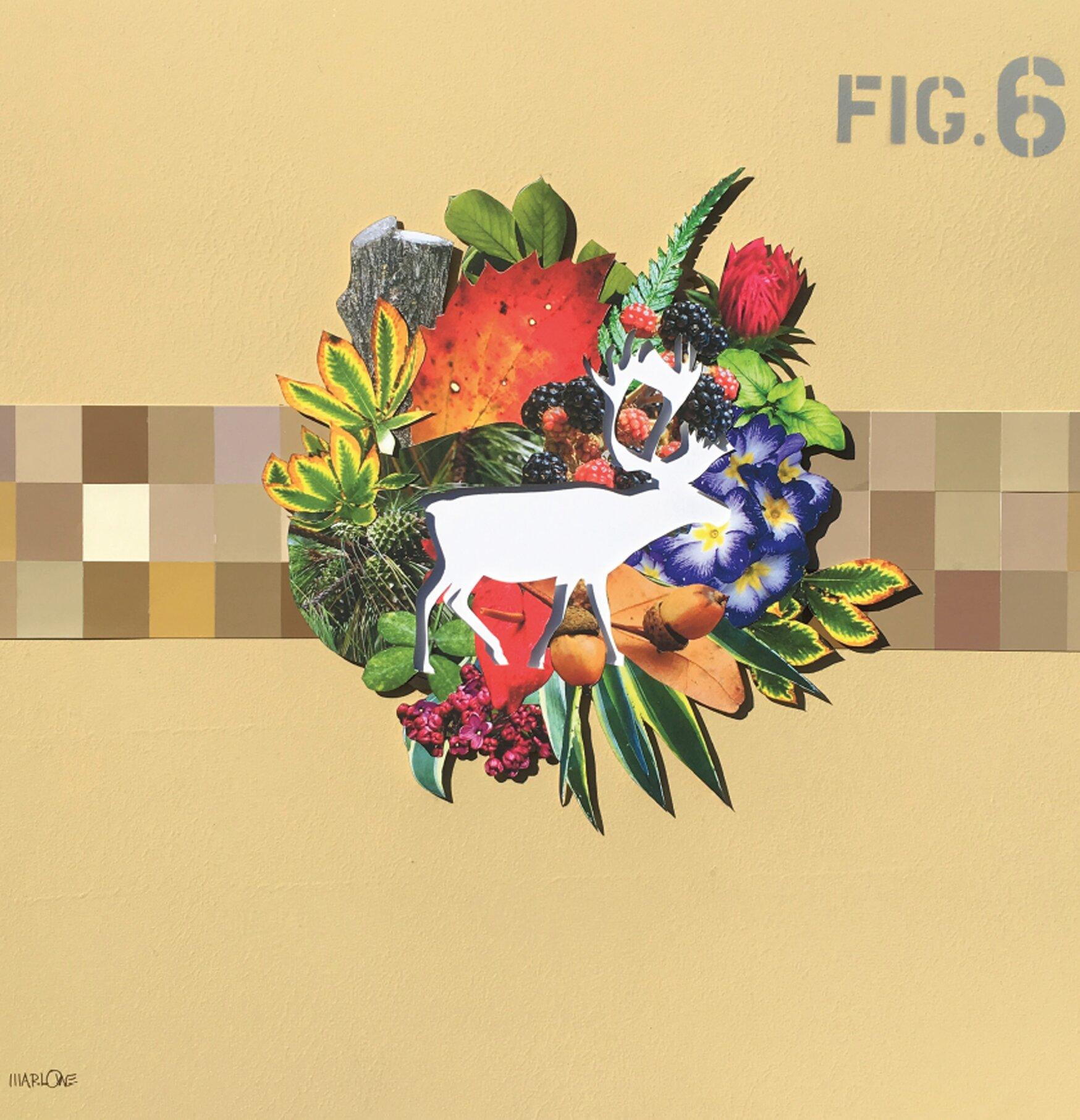Fig 9 Hirsch, Mischtechnik auf Leinwand – Mixed Media Art von Rick Marlowe Schneider