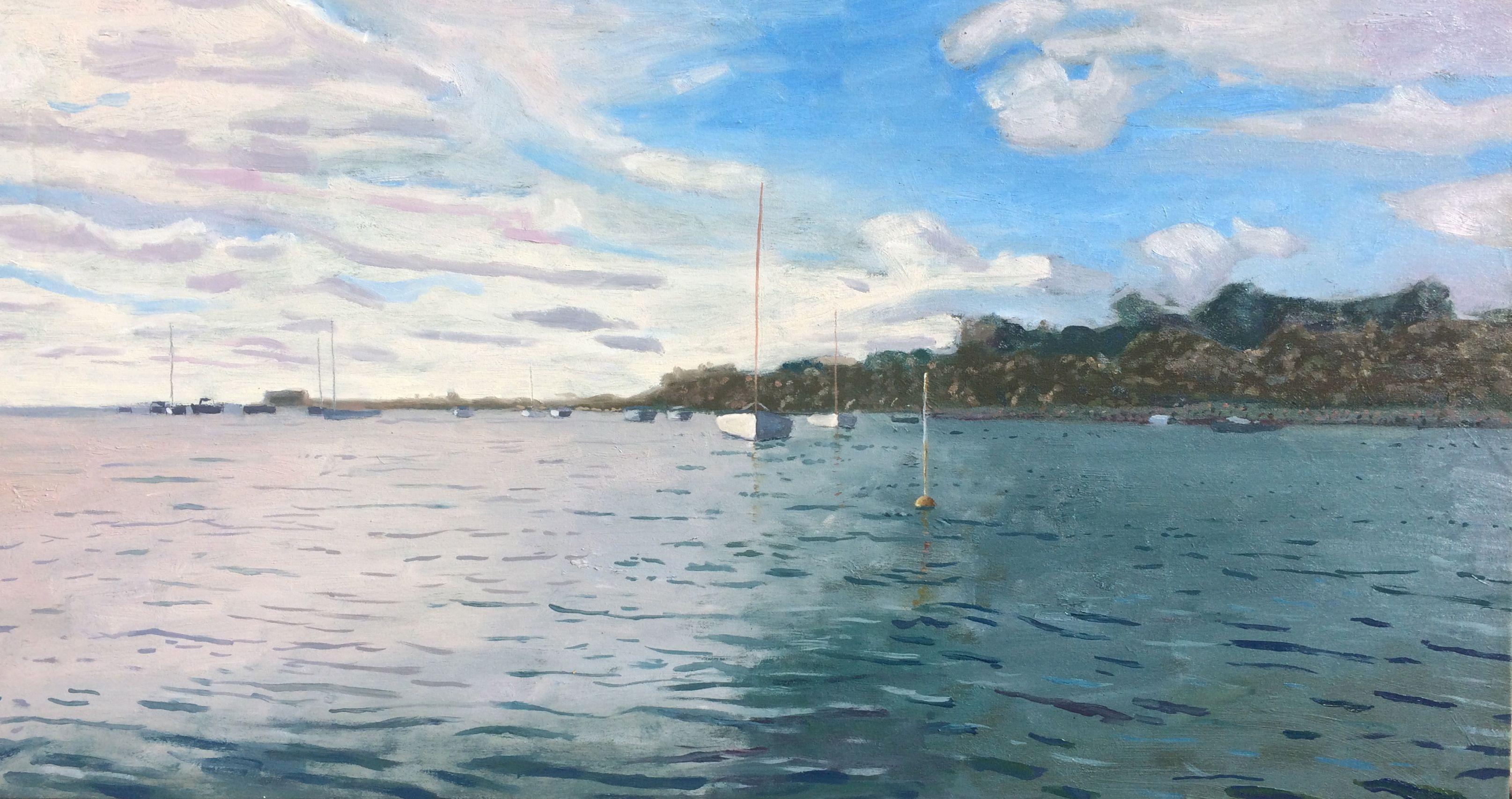barche di prua, Pittura, Olio su tela, Altro - Painting di Rick  Matear