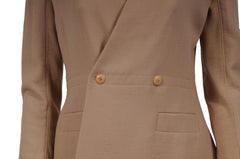 Rick Owen Womens Double Breasted Blazer 40IT US6 Beige Sand Rose Dark Pink Nude