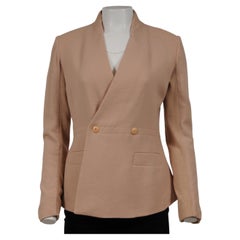 Rick Owen Womens Double Breasted Blazer 40IT US6 Beige Sand Rose Dark Pink Nude