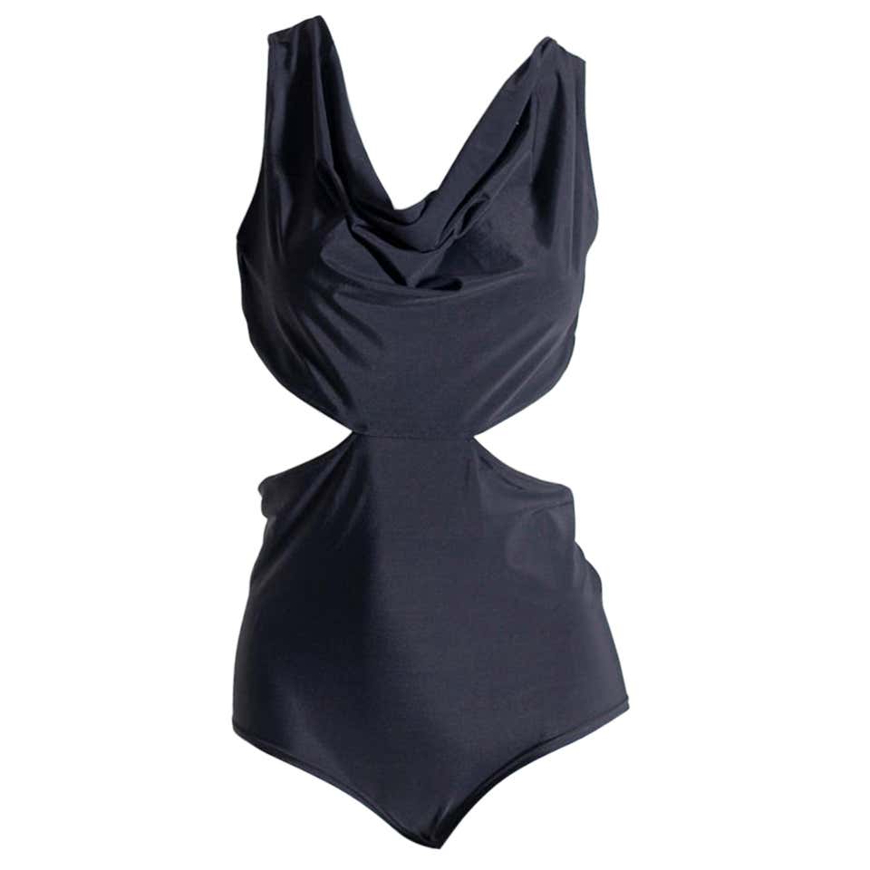 1950's Deweese Designs Bombshell Metallic Stripe-Lurex Swimsuit at 1stDibs