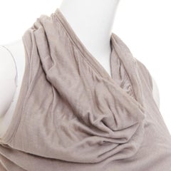 RICK OWENS 2010 Release Tornado cotton twisted cowl neck drape tank top IT40 S