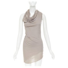 RICK OWENS 2010 Release Tornado cotton twisted cowl neck drape tank top IT40 S