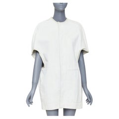 RICK OWENS 2012 Naska off white lambskin contrast trim cape jacket IT40 S