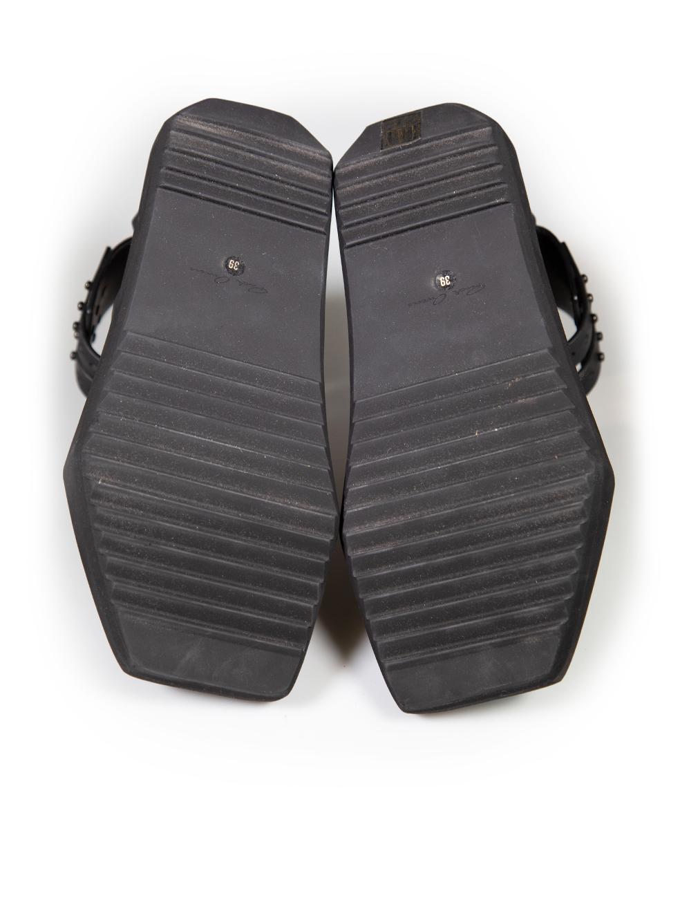 Women's Rick Owens 2016 S/S Black Leather Turbo Cyclop Sandals Size IT 39 For Sale