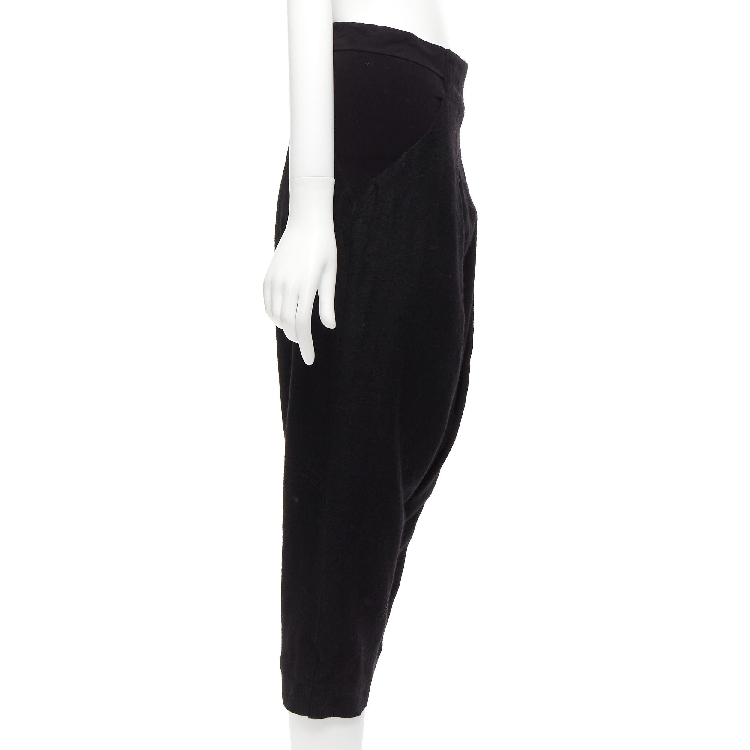RICK OWENS 2017 Glitter black baby alpaca wool drop crotch Pods pants IT38 M Bon état - En vente à Hong Kong, NT