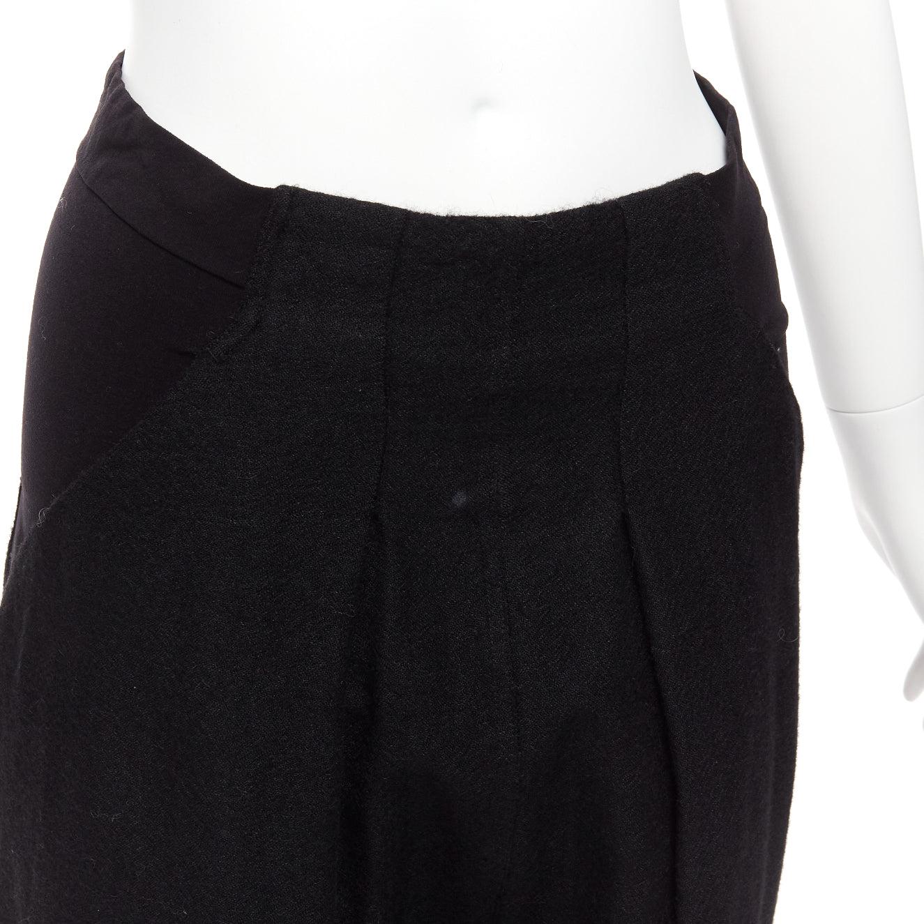 RICK OWENS 2017 Glitter black baby alpaca wool drop crotch Pods pants IT38 M en vente 2