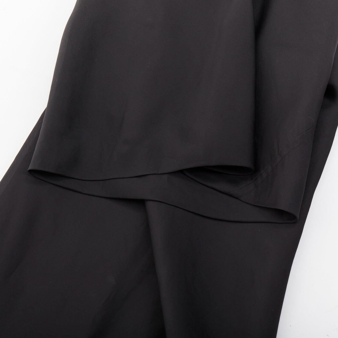 RICK OWENS 2017 Walrus 100% Seide schwarz drapiert hoch niedrig Skort Rock IT38 XS Damen im Angebot