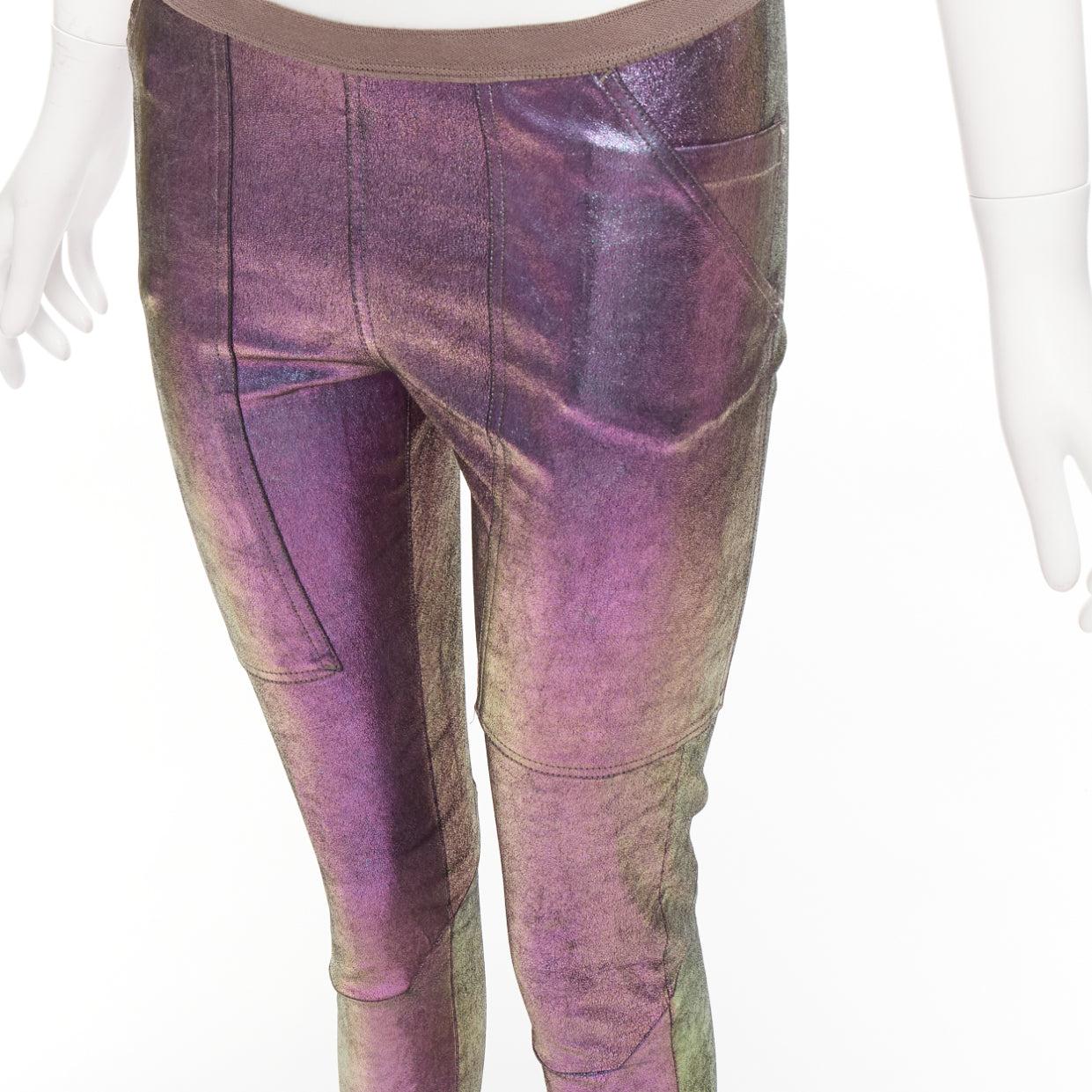 RICK OWENS 2020 Tecuatl iridescent purple leather legging pants IT38 XS
Reference: AAWC/A01162
Brand: Rick Owens
Designer: Rick Owens
Model: Tecuatl
Collection: 2020
Material: Leather, Cotton, Blend
Color: Purple
Pattern: Solid
Closure: