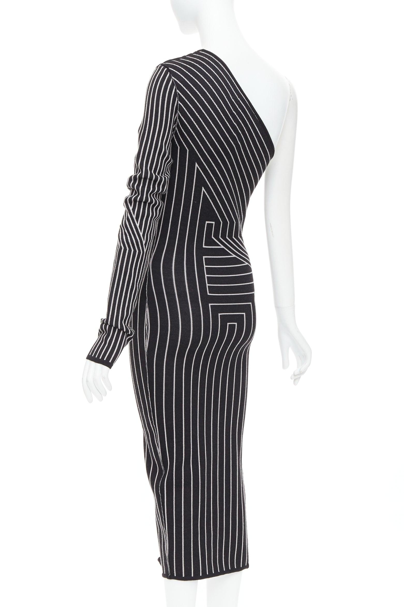 Robe RICK OWENS 2020 lignes graphiques zippées une épaule fendue XS Rosalia en vente 1