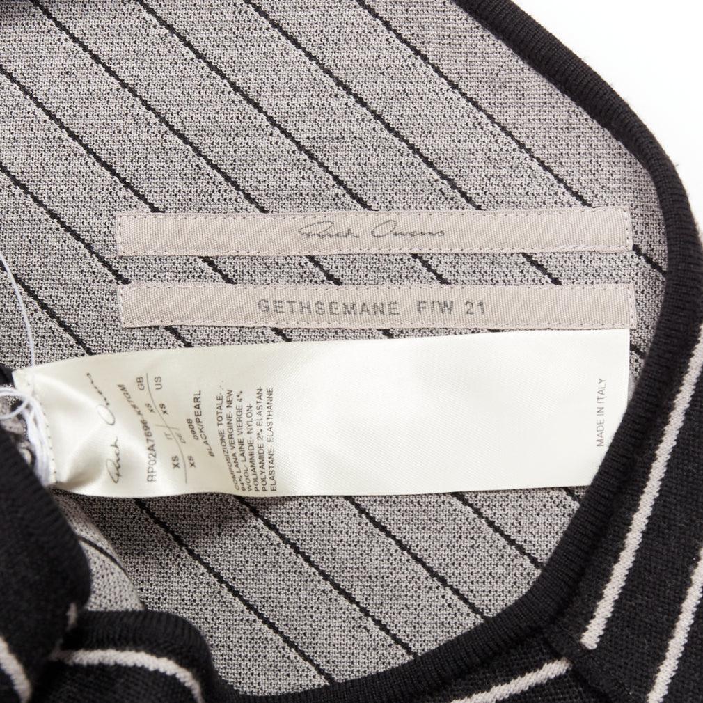 Robe RICK OWENS 2020 lignes graphiques zippées une épaule fendue XS Rosalia en vente 3