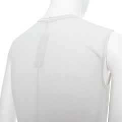 RICK OWENS 2021 Phlegethon Oyster light grey raw edge cut long tank S