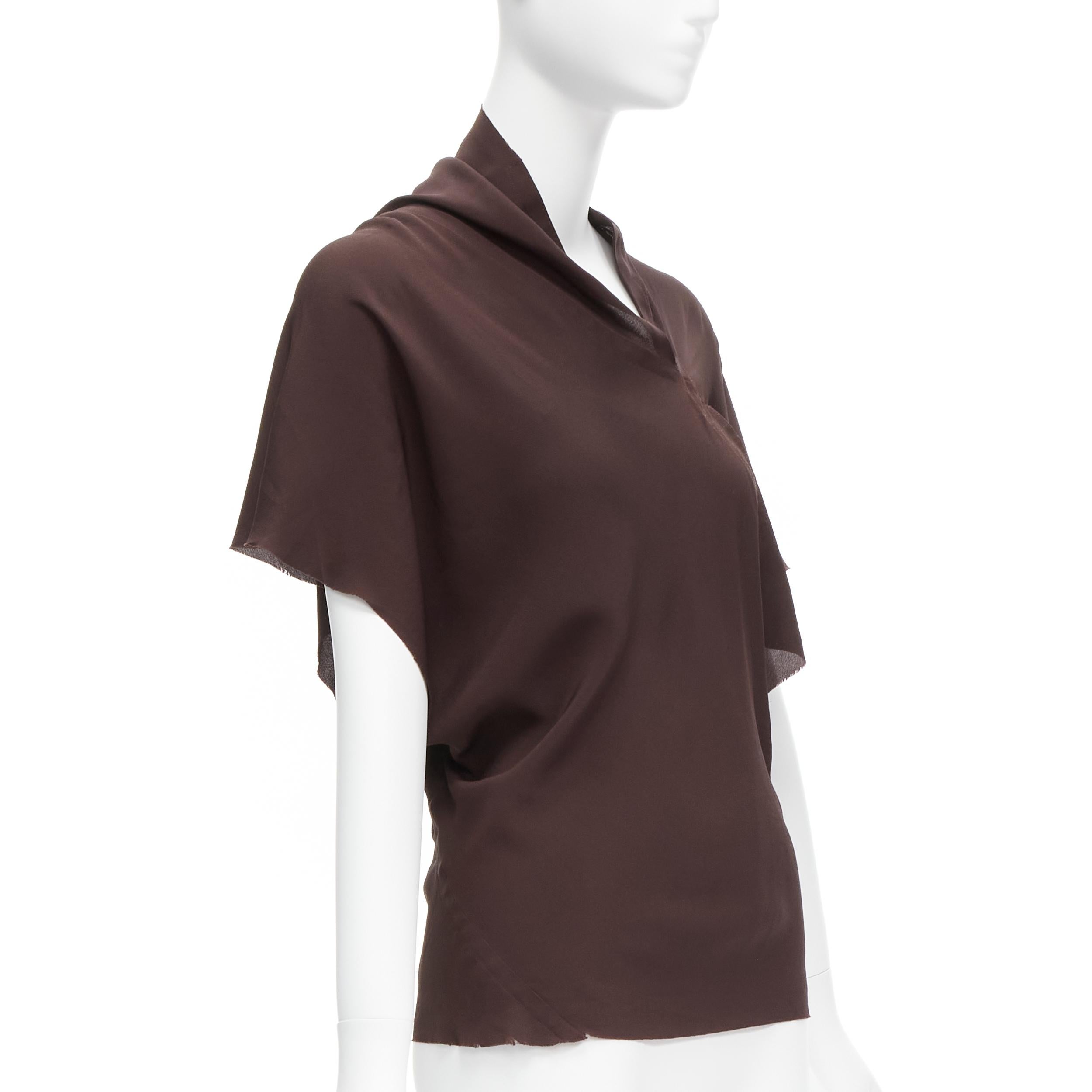 RICK OWENS 2022 Fogachine dark brown acetate silk bias asymmetric draped top IT38 XS
Reference: TGAS/D00151
Brand: Rick Owens
Designer: Rick Owens
Model: Fogachine
Collection: Spring 2022
Material: Acetate, Silk
Color: Brown
Pattern: Solid
Closure: