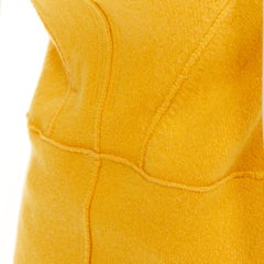 RICK OWENS 2022 Strobe Al yellow cashmere blend panelled knitted maxi skirt S