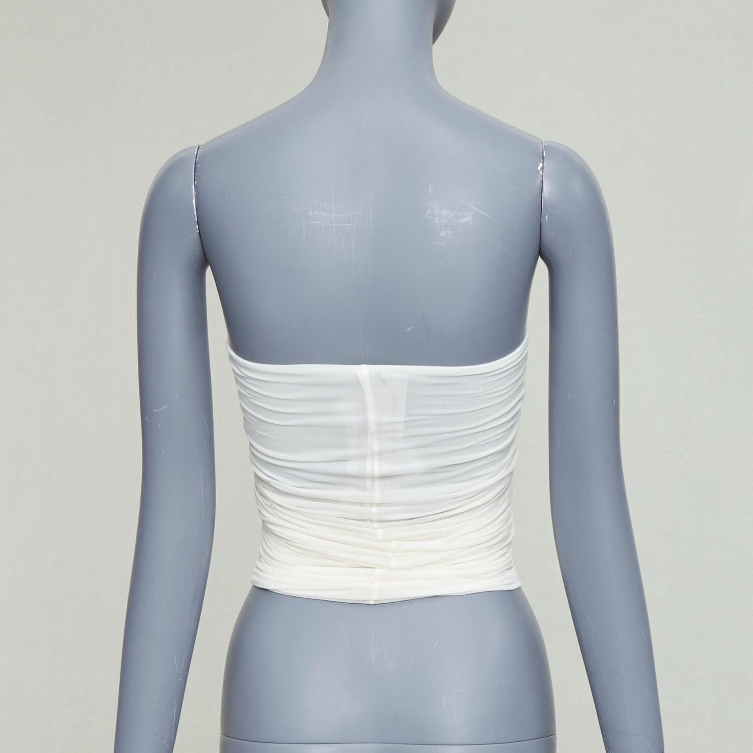 Women's RICK OWENS 2023 Prong milk white cupro blend wired tube top IT38 XS