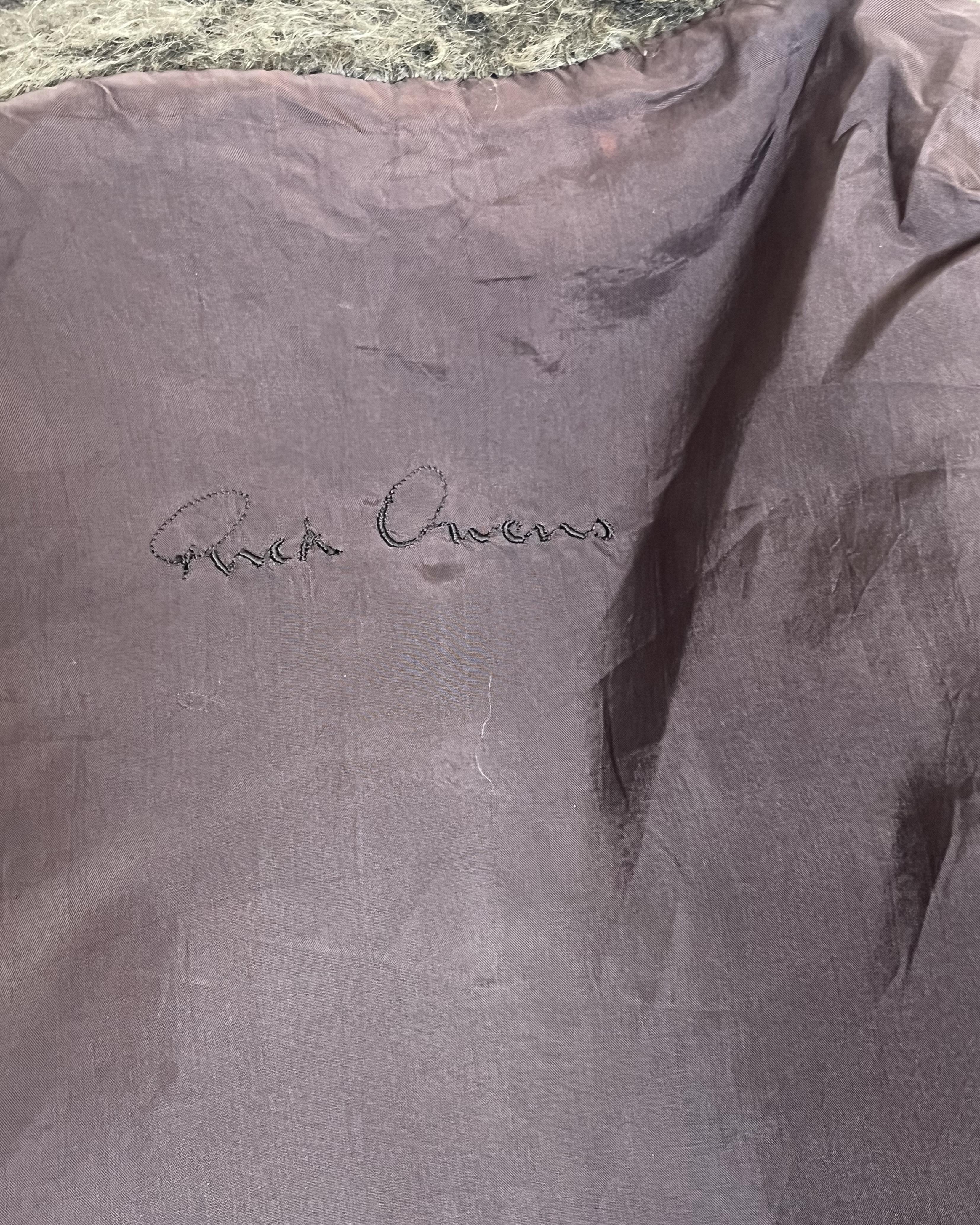 Rick Owens A/H 2007 'EXPLODER' - Veste en cuir d'agneau alpaga vert en vente 3