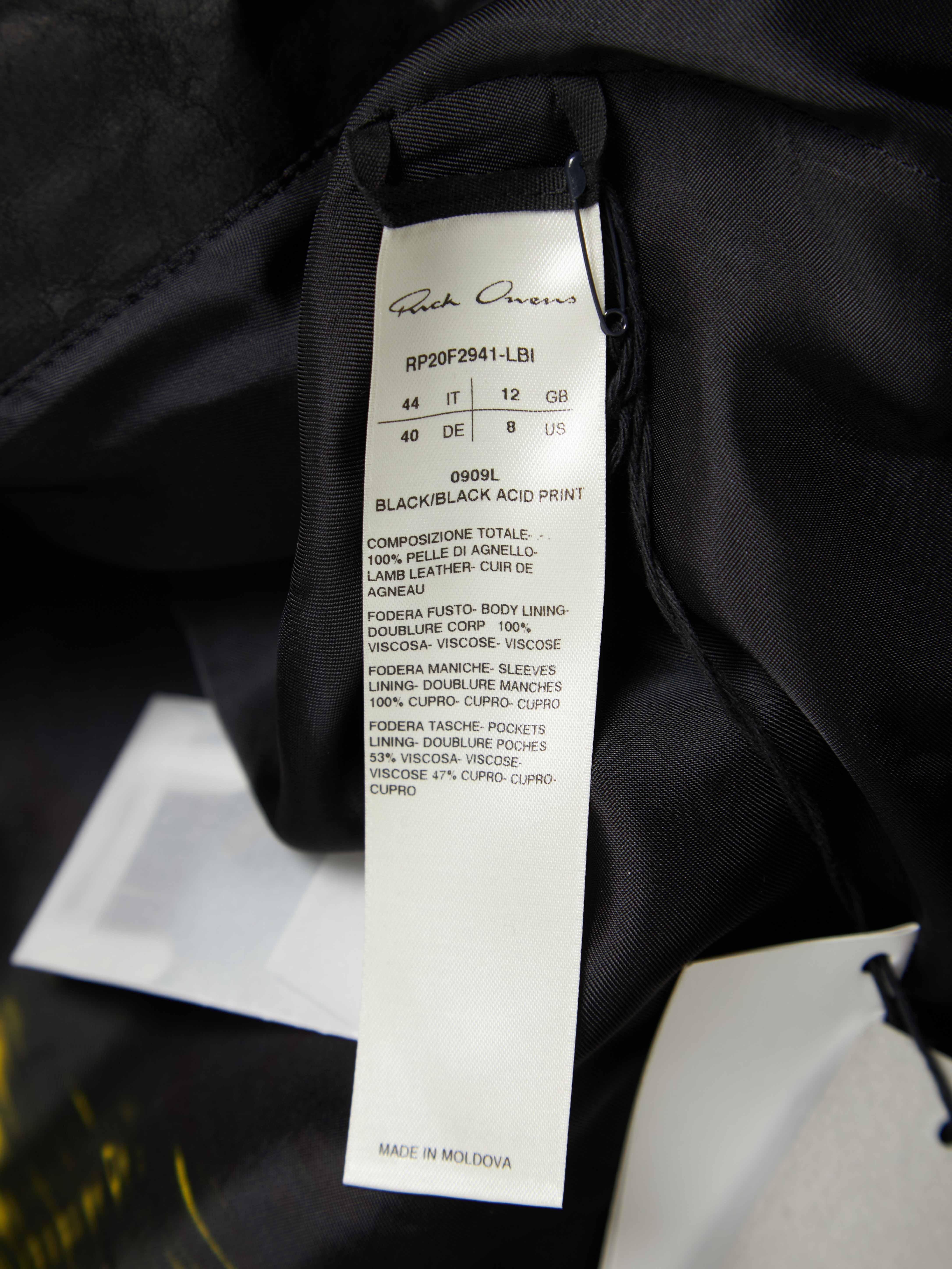 Rick Owens  Acid Leather Blistered Crinkled Knife Coat In Excellent Condition For Sale In Dover, DE