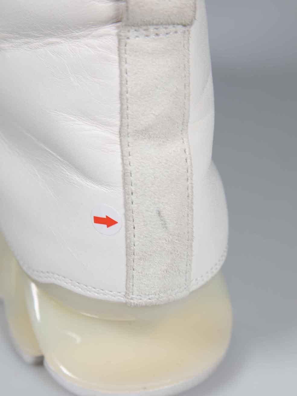 Rick Owens Adidas x Rick Owens - Bottes Springblade en cuir blanc, taille UK 6 en vente 3