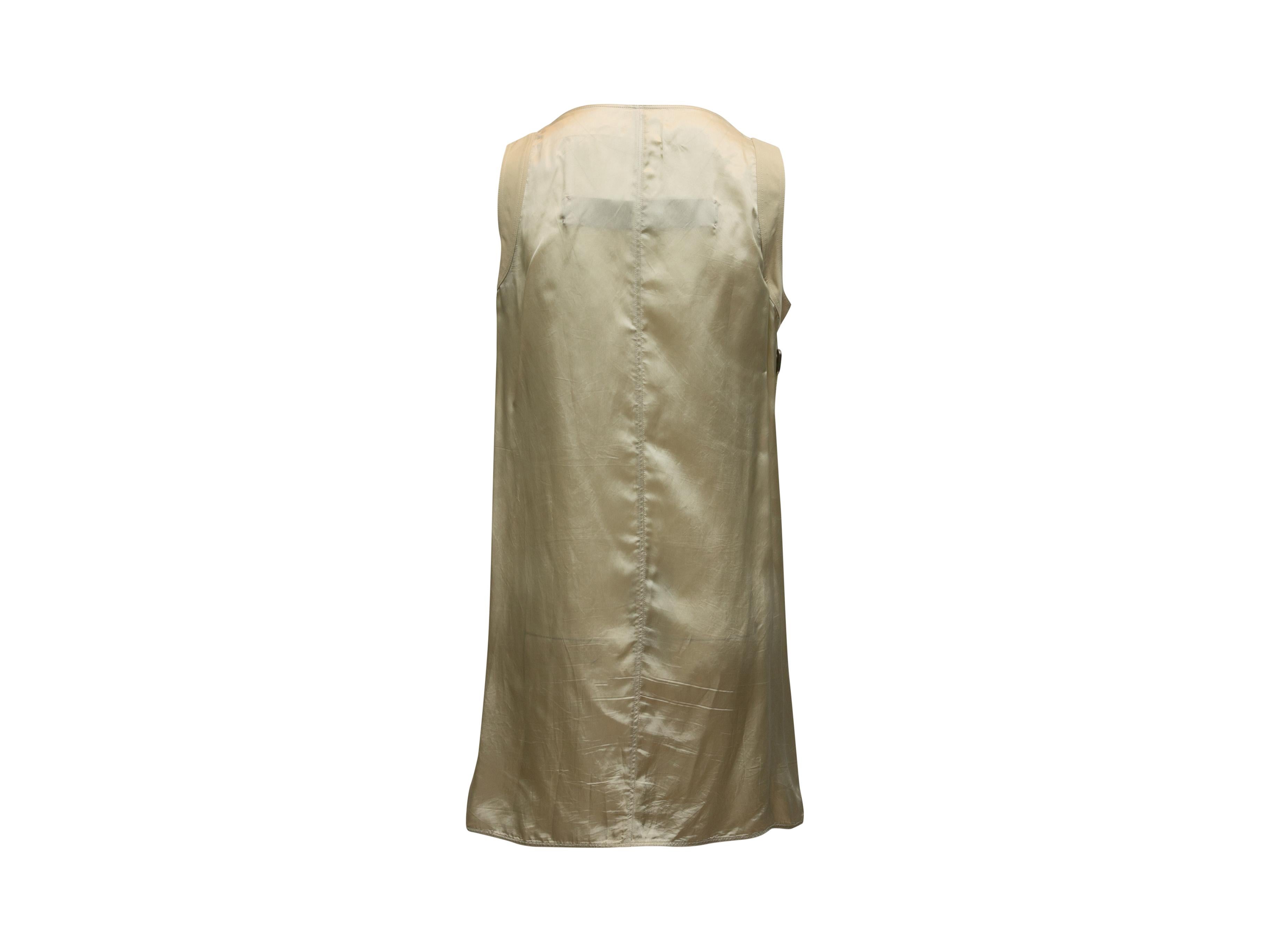 Rick Owens Almond Draped Sleeveless Dress In New Condition In New York, NY