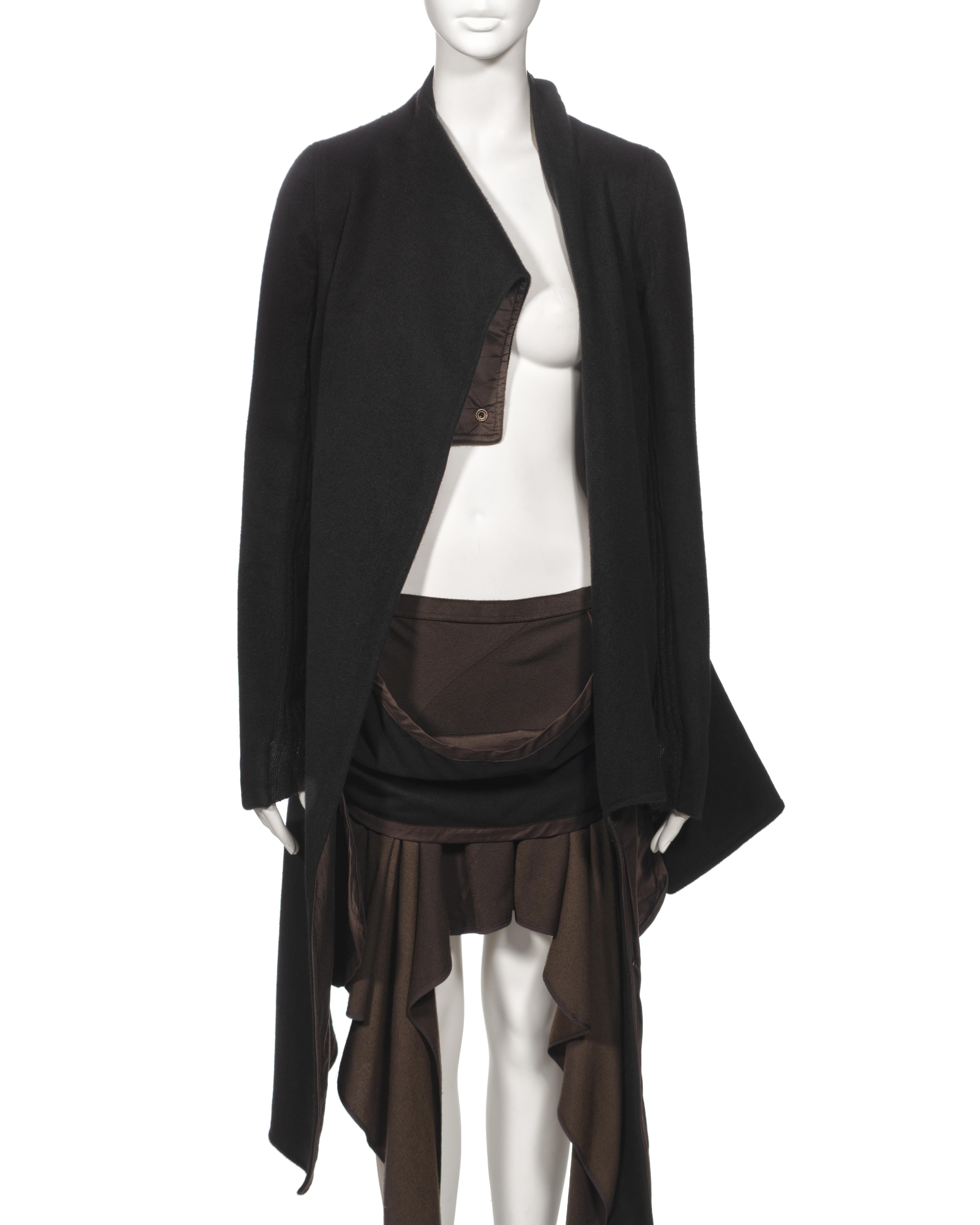 Rick Owens Angora Jacket and Cashmere Skirt 'Queen' Ensemble, fw 2004 In Excellent Condition For Sale In London, GB