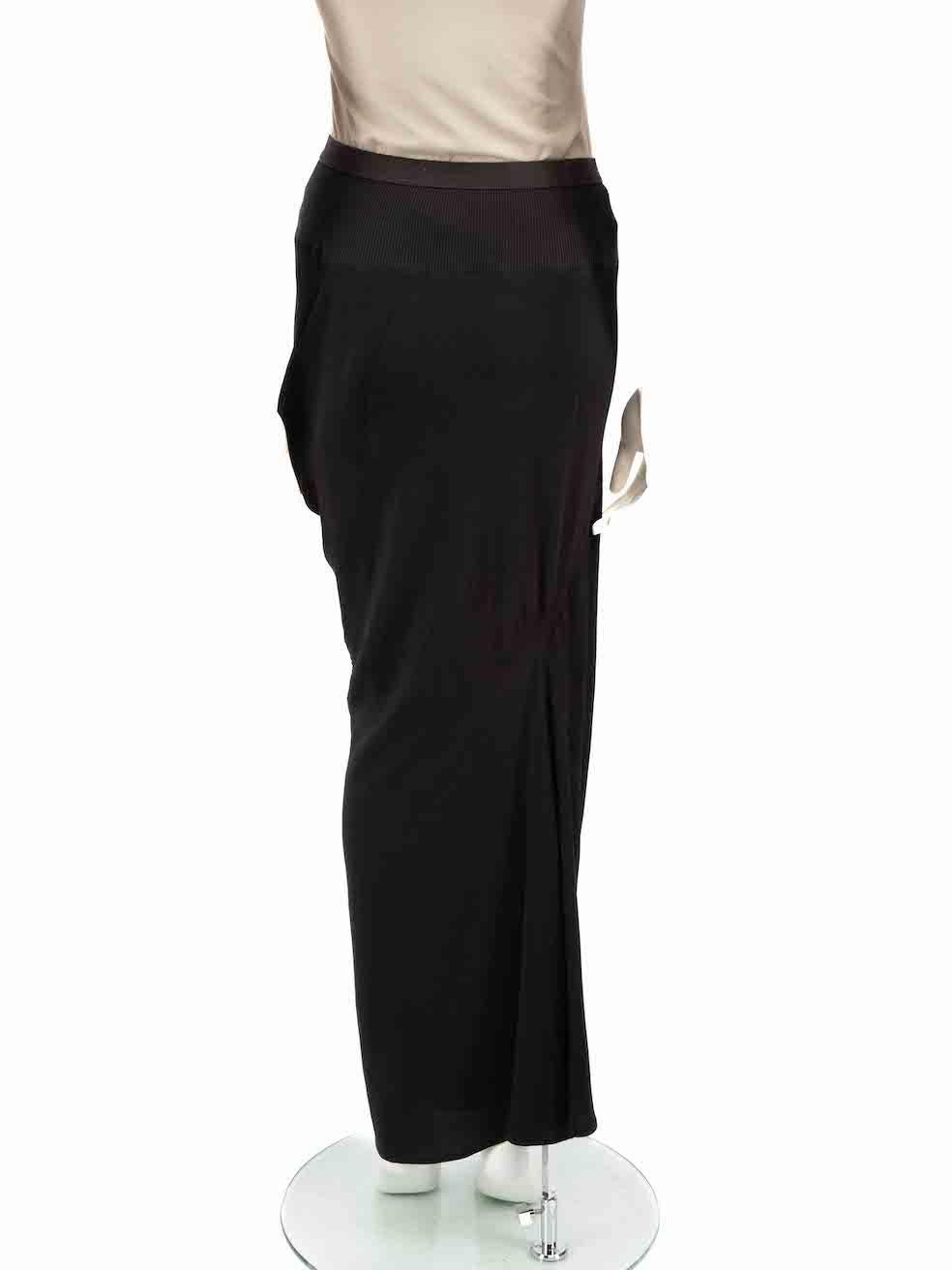 Rick Owens AW 15 Black Asymmetric Drape Midi Skirt Size S In Good Condition For Sale In London, GB