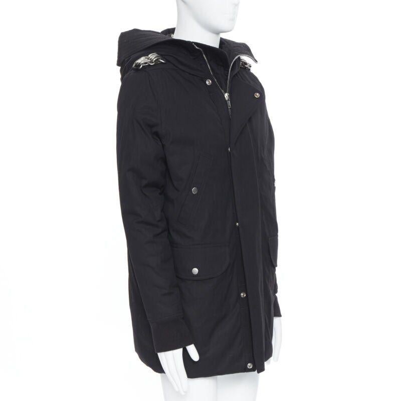 Nero RICK Owens AW 2019 Larry Jumbo Parka incatenato in piuma d'oca pad IT40 S in vendita