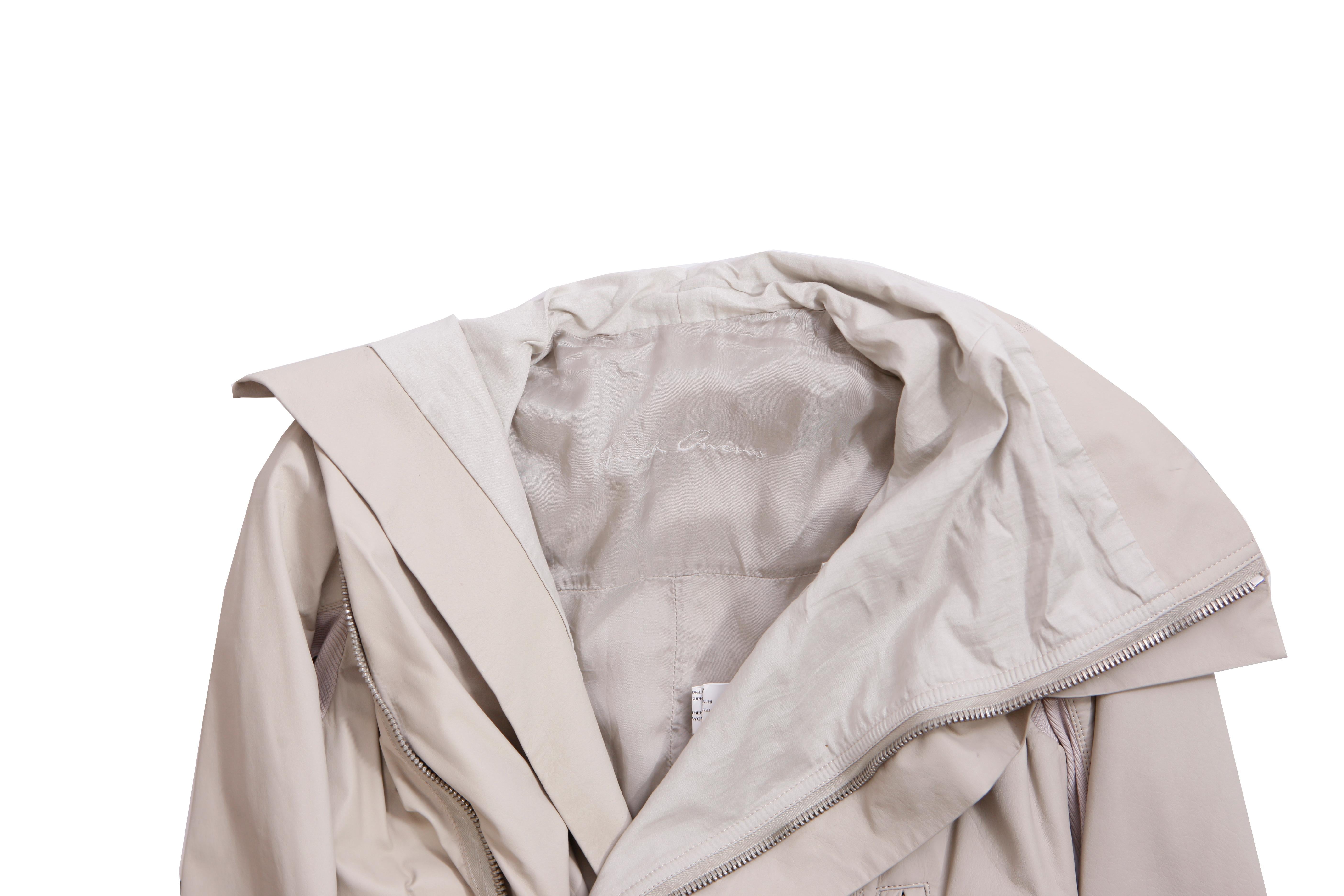 Rick Owens, Beige calf leather jacket For Sale 1