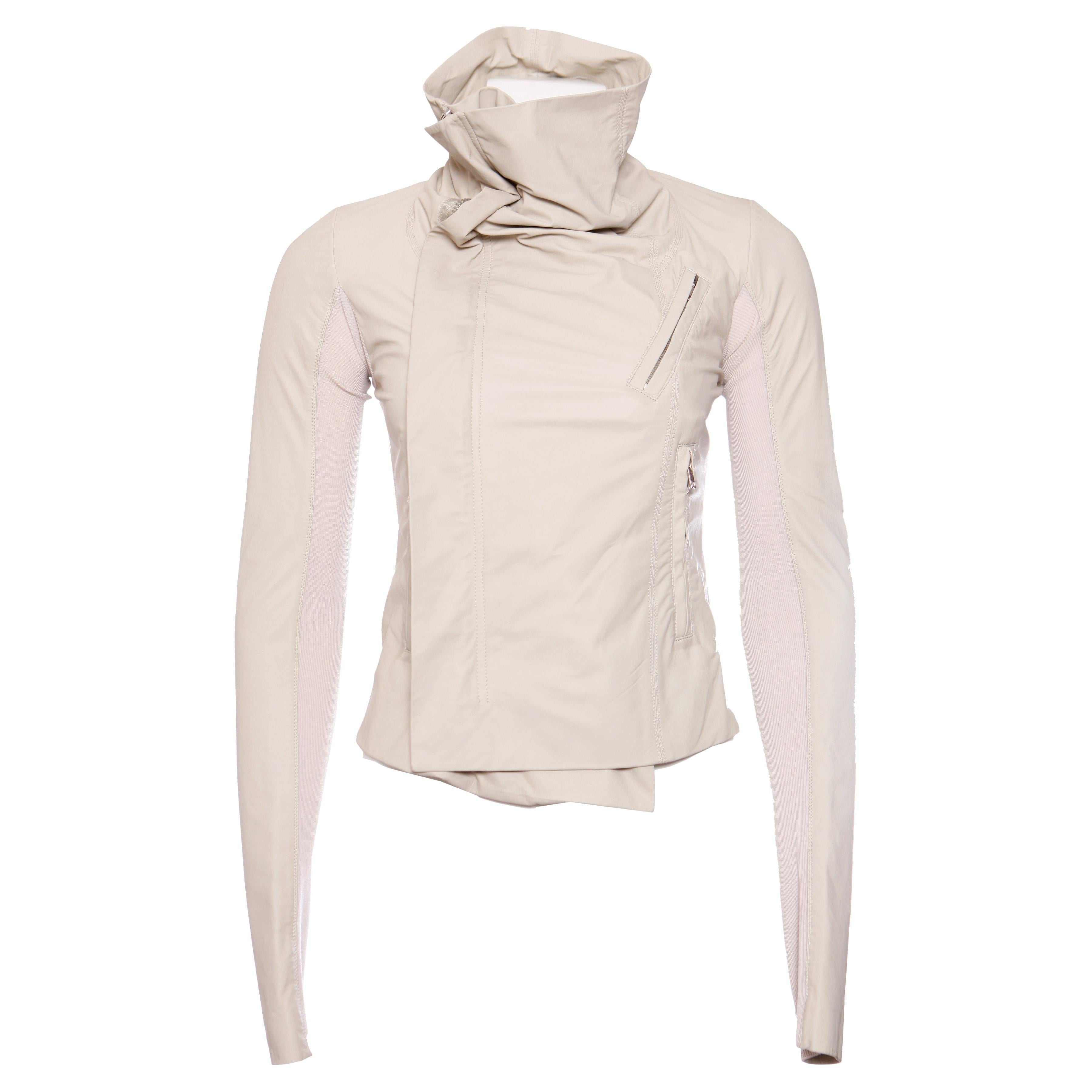Rick Owens, Beige calf leather jacket For Sale