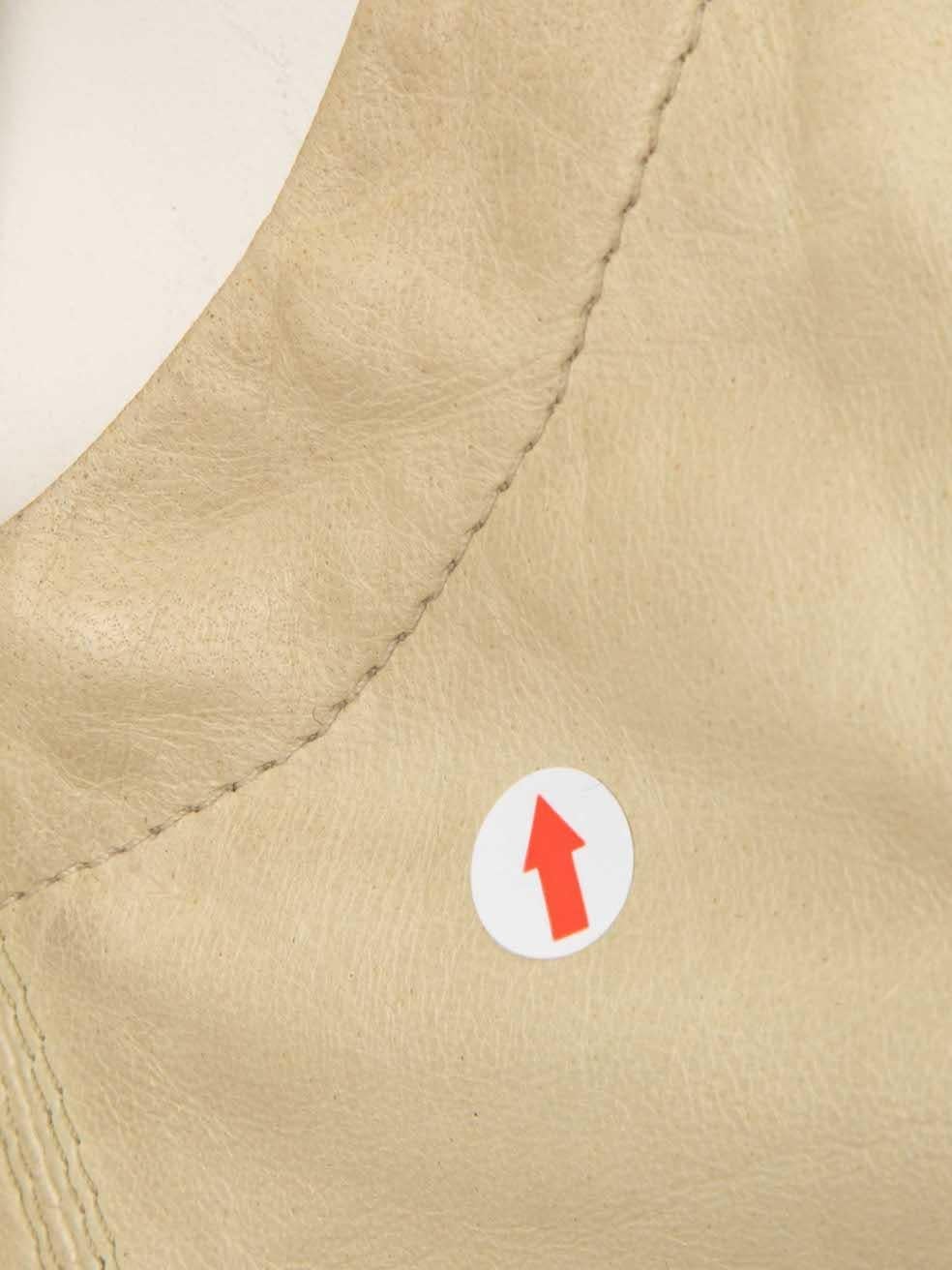Women's Rick Owens Beige Leather Full-Zip Vest Size S For Sale
