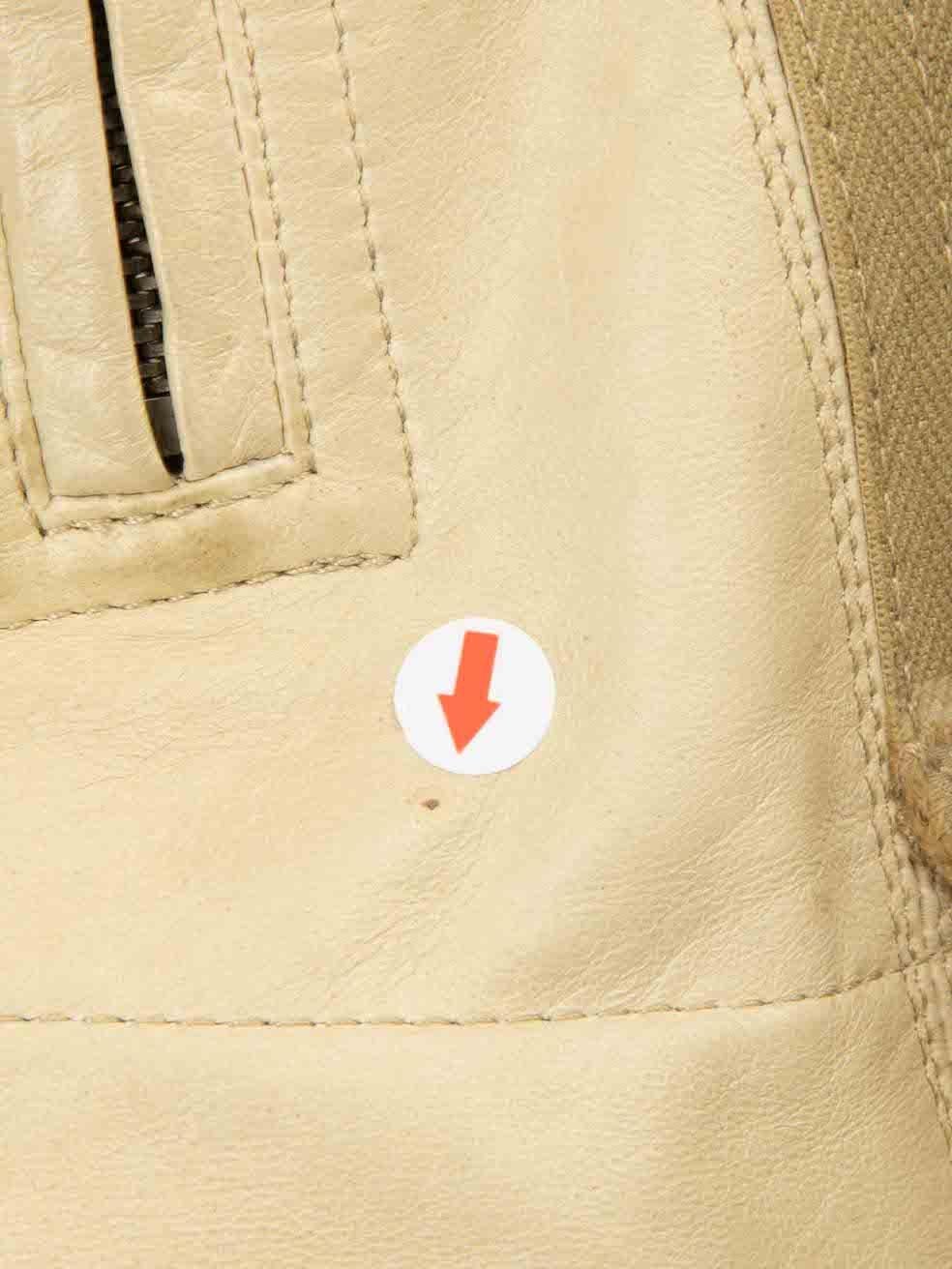 Rick Owens Beige Leather Full-Zip Vest Size S For Sale 1