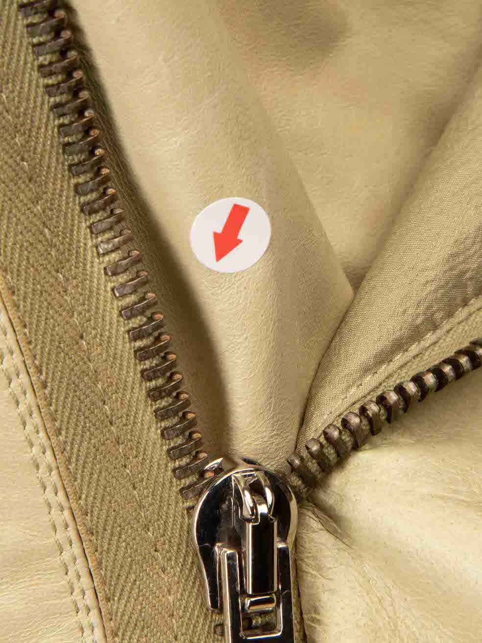 Rick Owens Beige Leather Full-Zip Vest Size S For Sale 2