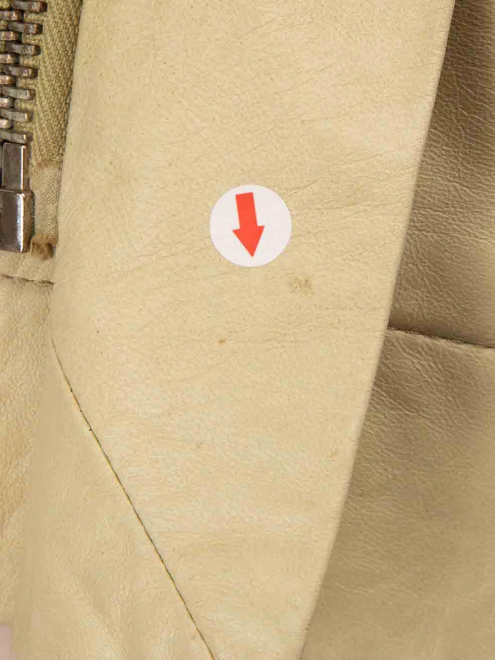 Rick Owens Beige Leather Full-Zip Vest Size S For Sale 3