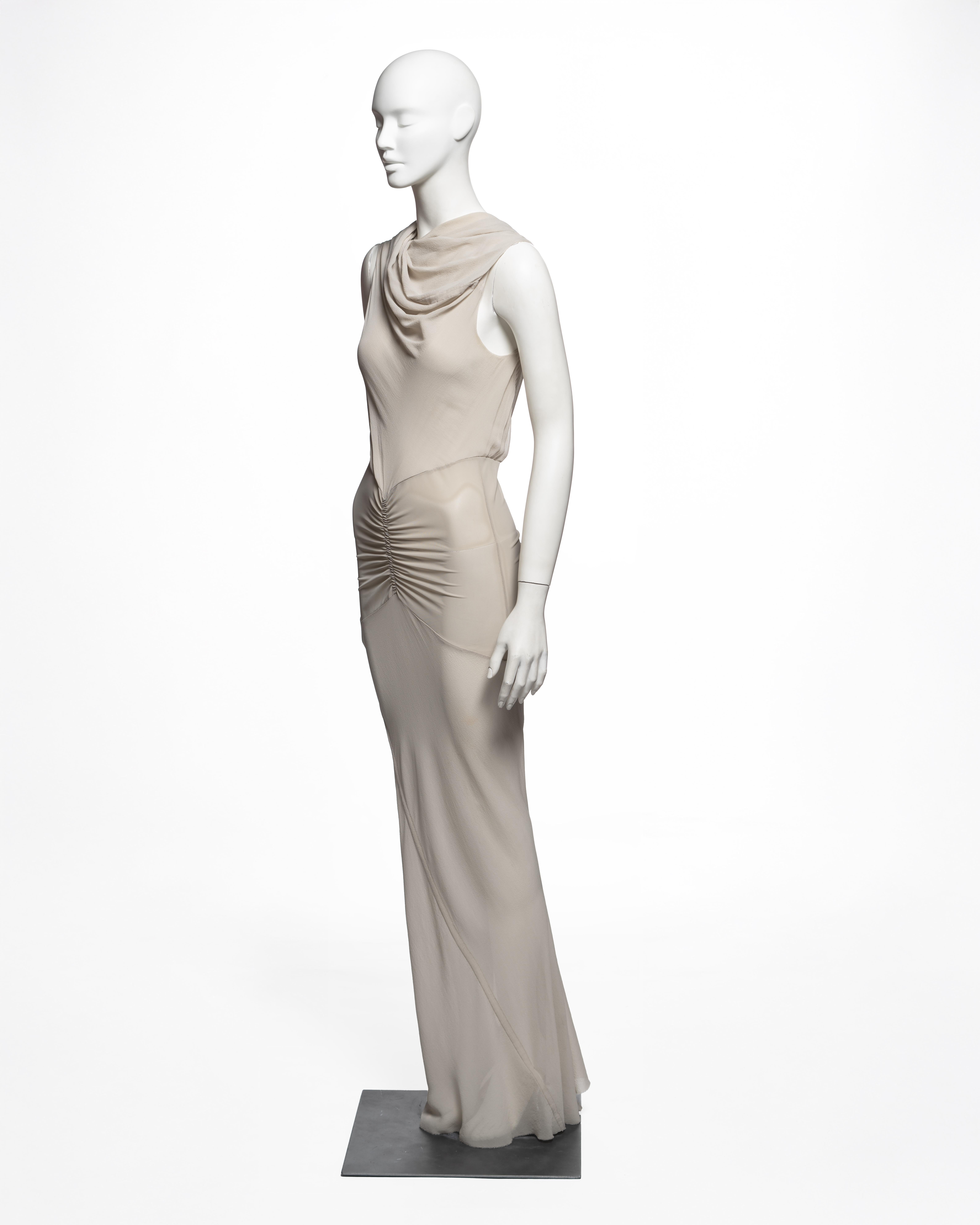 Rick Owens Maxivestido drapeado de seda de corte sesgado 