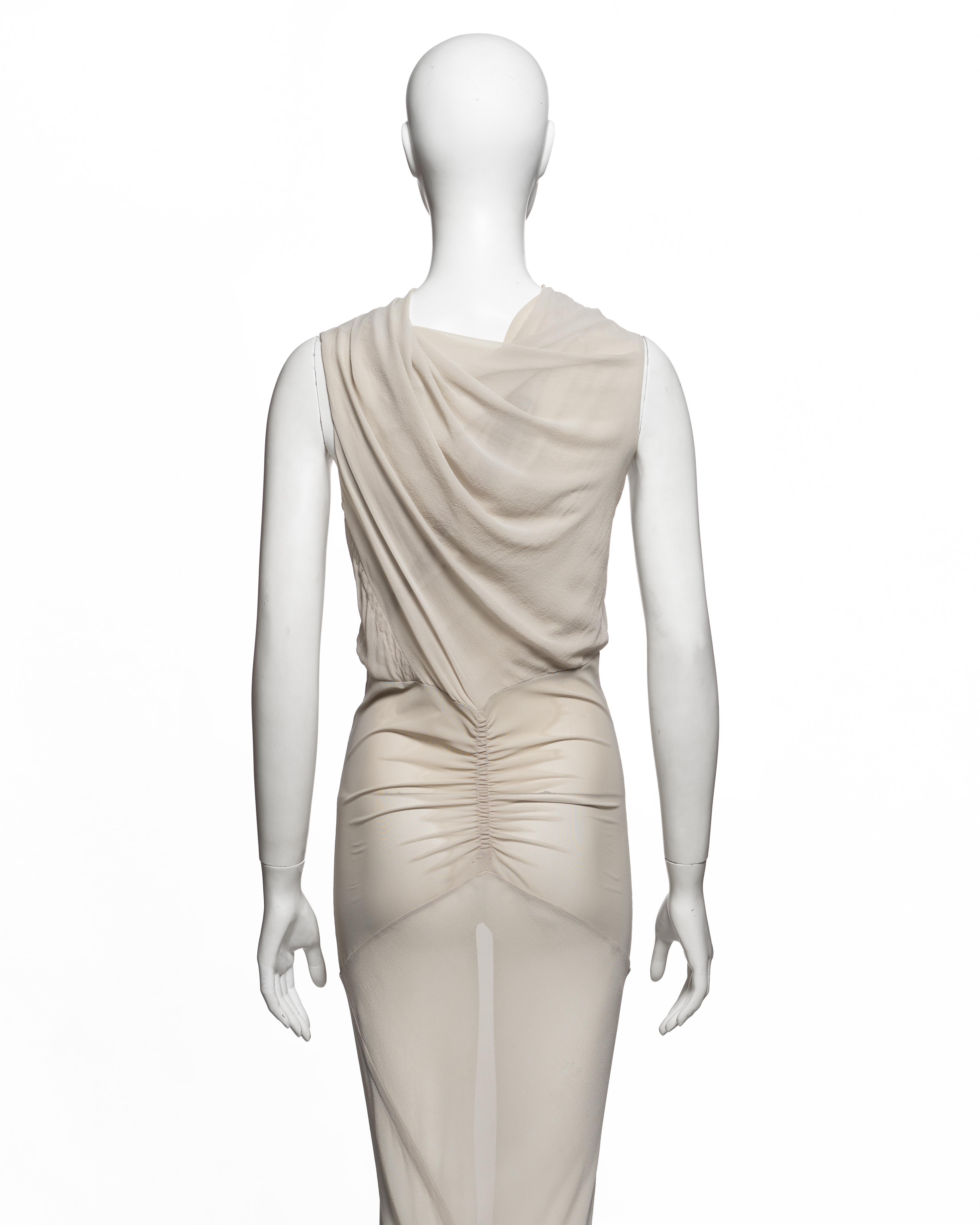 Rick Owens Maxivestido drapeado de seda de corte sesgado 