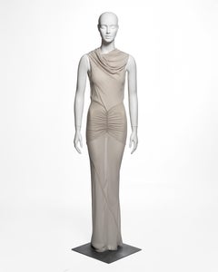 Rick Owens Bias Cut Silk 'Wishbone' Draped Maxi Dress, SS 2007