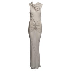 Rick Owens Bias Cut Silk 'Wishbone' Draped Maxi Dress, SS 2007