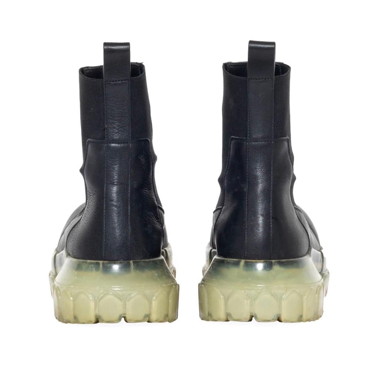 Rick Owens Black and Transparent Beatle Bozo Tractor Boots Size 38 (Spring 2021) For Sale 3